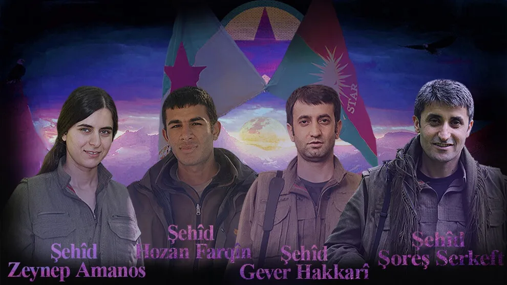 HPG'ê nasnameyên 4 şehîdan eşkere kirin