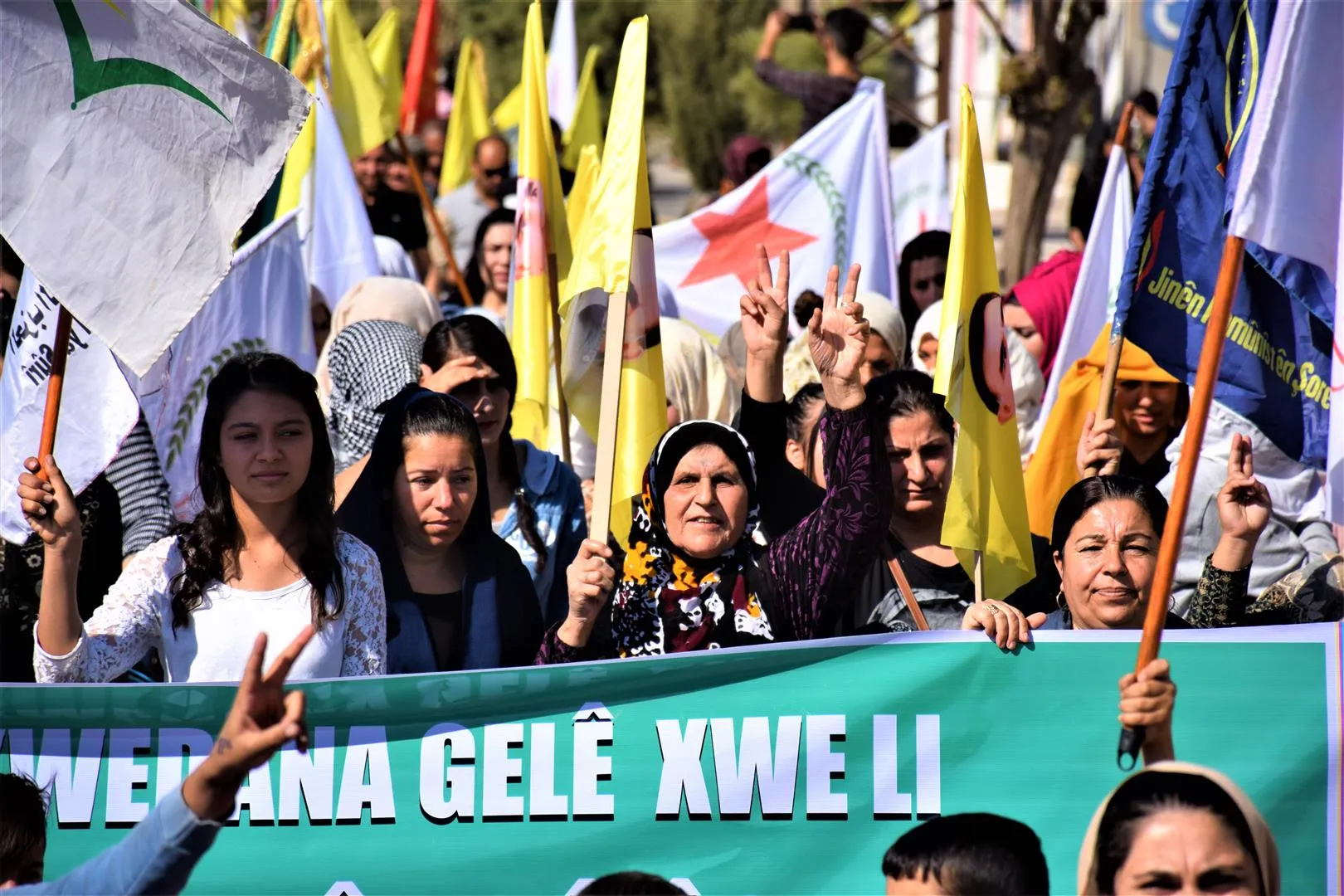 Şêniyên Til Temirê banga azadiya rêber Ocalan û rizgarkirina herêmên dagirkirî kir