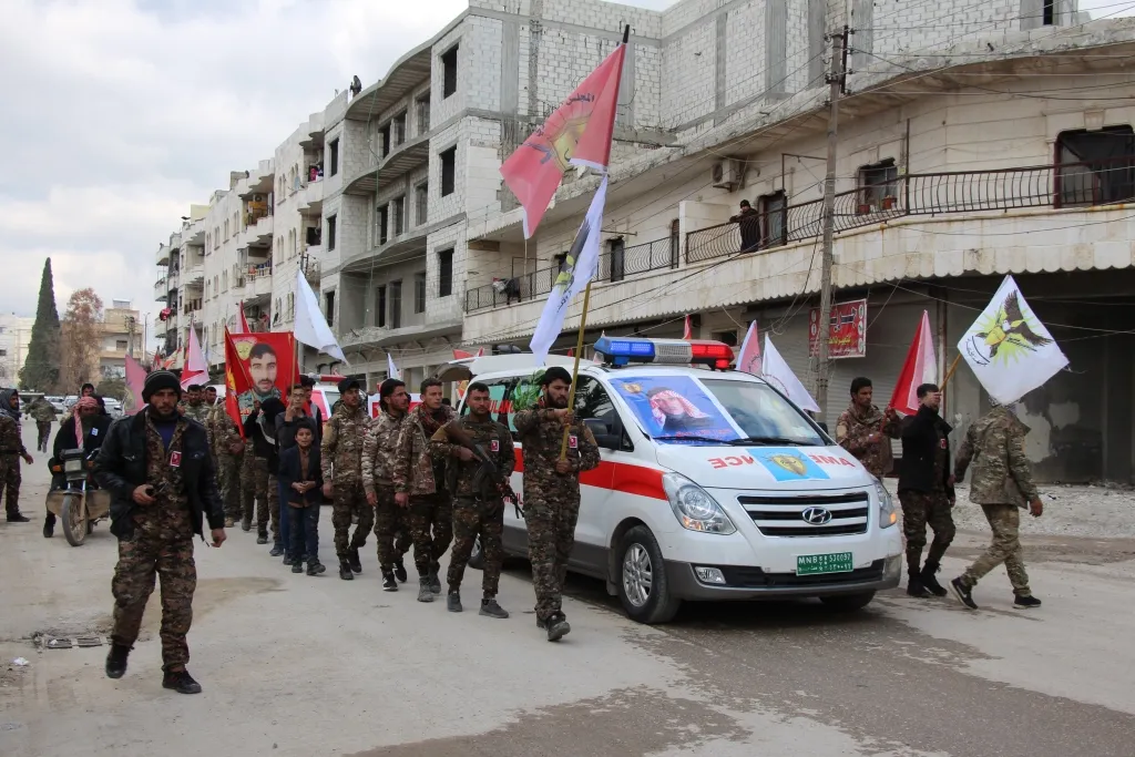Cenazeyê du şehîdan li Minbicê hatin veşartin