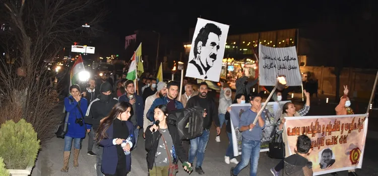 Ciwanên Başûrê Kurdistanê li dijî êrişên dagirkeriya Tirk meşiyan
