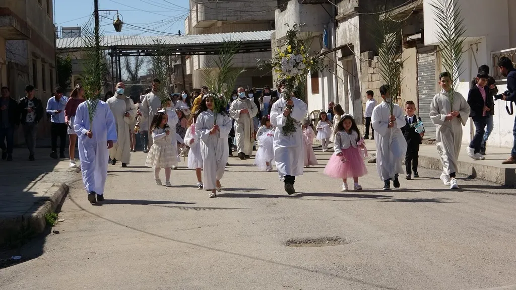 Keldanên Dêrikê cejna Yekşema Palmiyan pîroz kir