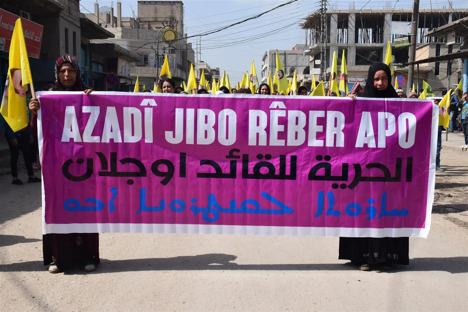 ​​​​​​​Li Bakur û Rojhilatê Sûriyê bi deh hezaran kes ji bo Ocalan li qadan bûn