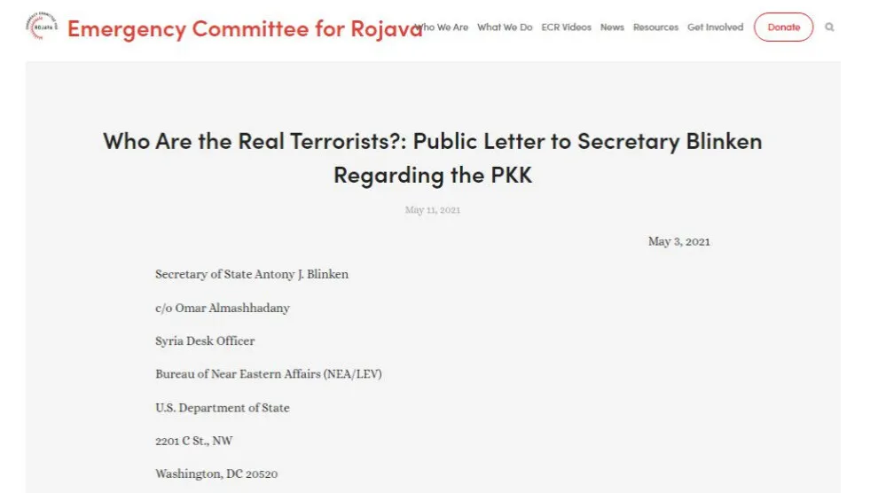 Komîteya Rewşa Lezgîn a ji bo Rojava nameyek ji Blinken re şand