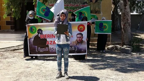 Jinên ciwan ên Tebqayê tevlêbûna xwe ji hemleya "Tev li cenga azadiyê bibin" re ragihand