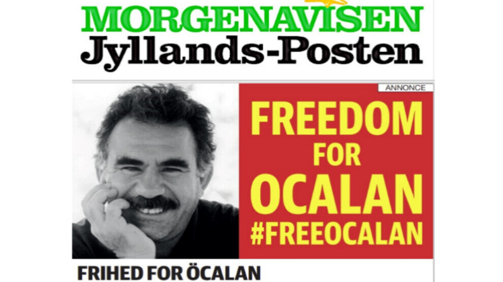 Rojnameya Jyllands-Posten îlana ‘Ji Ocalan re azadî’ weşand