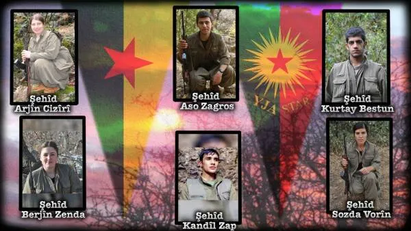 HPG nasnameyên 6 gerîlayên li Heftanînê şehîd bûne eşkere kirin