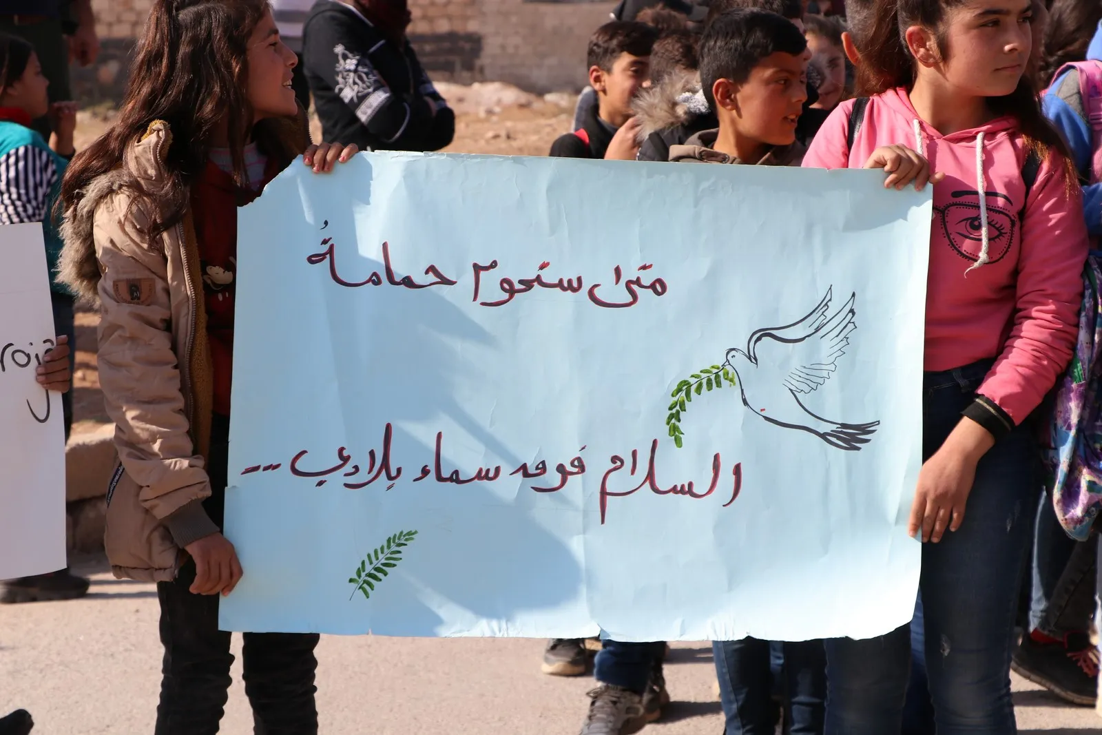 Zarokên Efrînê banga parastina zarokan ji sûcên dagirkeran kir