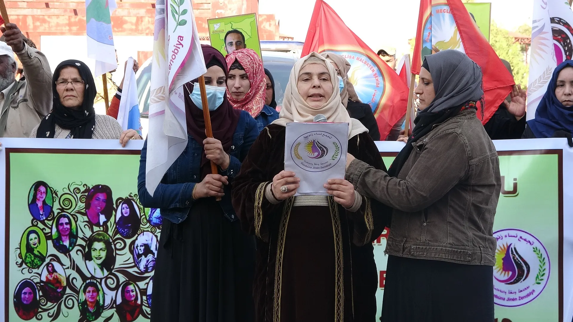 Di çalakiyên 25'ê Mijdarê de ji bo jinên li herêmên dagirkirî bang hate kirin