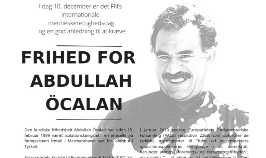 ​​​​​​​Rojnameyeke Danîmarkayê ji bo azadiya rêber Ocalan îlanek weşand