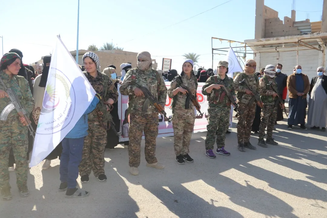 ​​​​​​​Şêniyên Dêrazorê sûcên dewleta Tirk li Efrînê şermezar kir