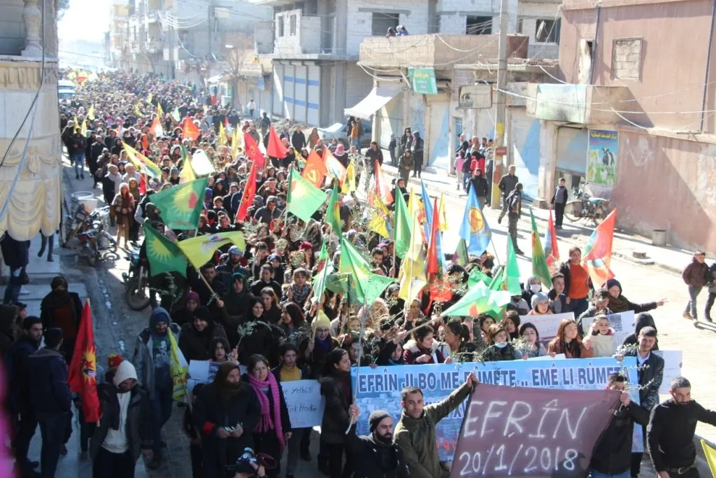 Li seranserî Bakur û Rojhilatê Sûriyê ji bo Efrînê çalakî hatin lidarxistin-HATE NÛKIRIN