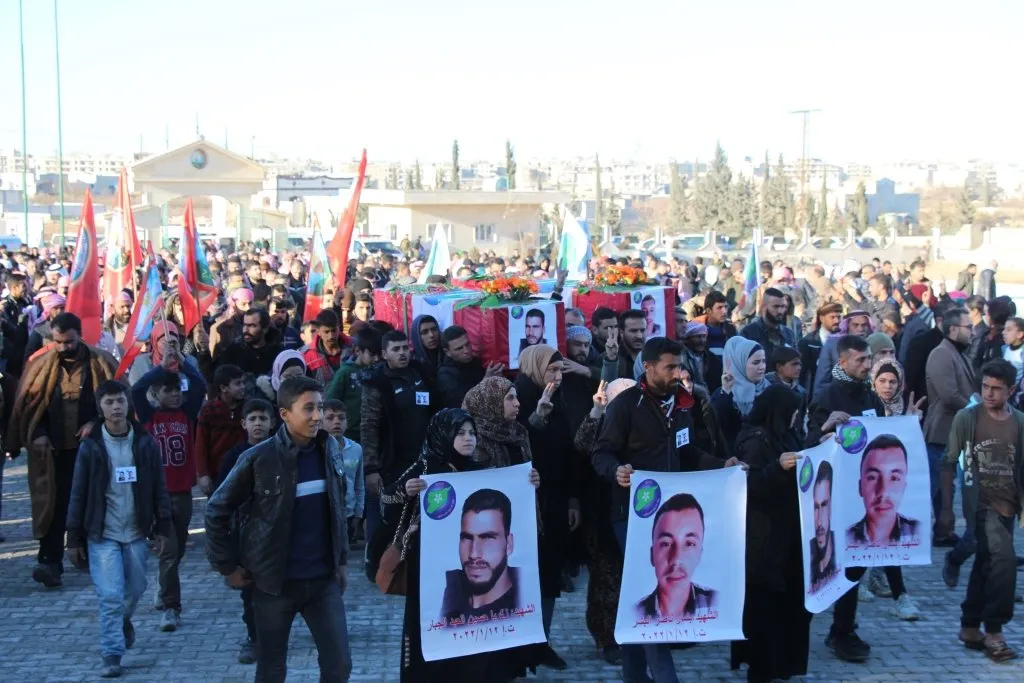 Şehîdên Partiya Sûriya Pêşerojê li Minbicê hatin veşartin
