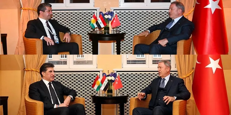 Nêçîrvan Barzanî û Mesrûr Barzanî bi wezîrê parastinê yê Tirk re civiyan