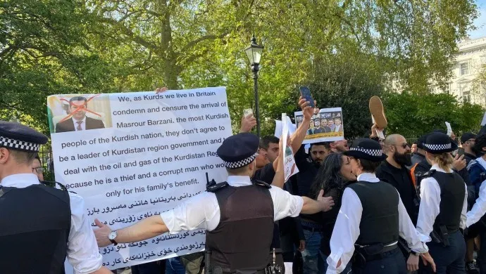 ​​​​​​​Mesrûr Barzanî li Londonê hat protestokirin