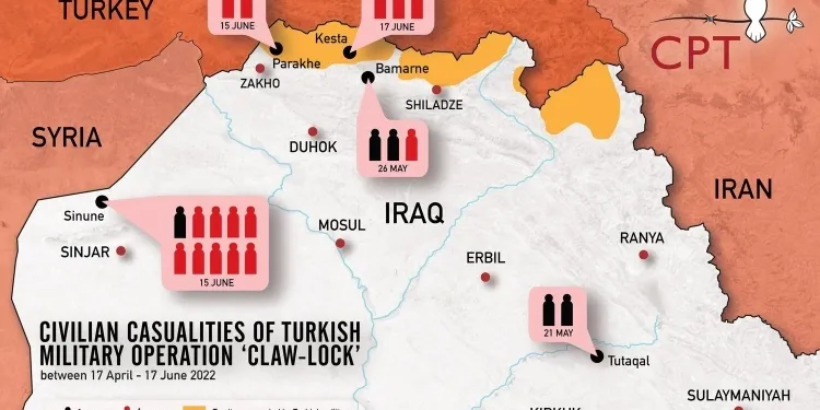 CPT: Dewleta Tirk di mehekê de 5 kes li Başûrê Kurdistanê qetil kirin