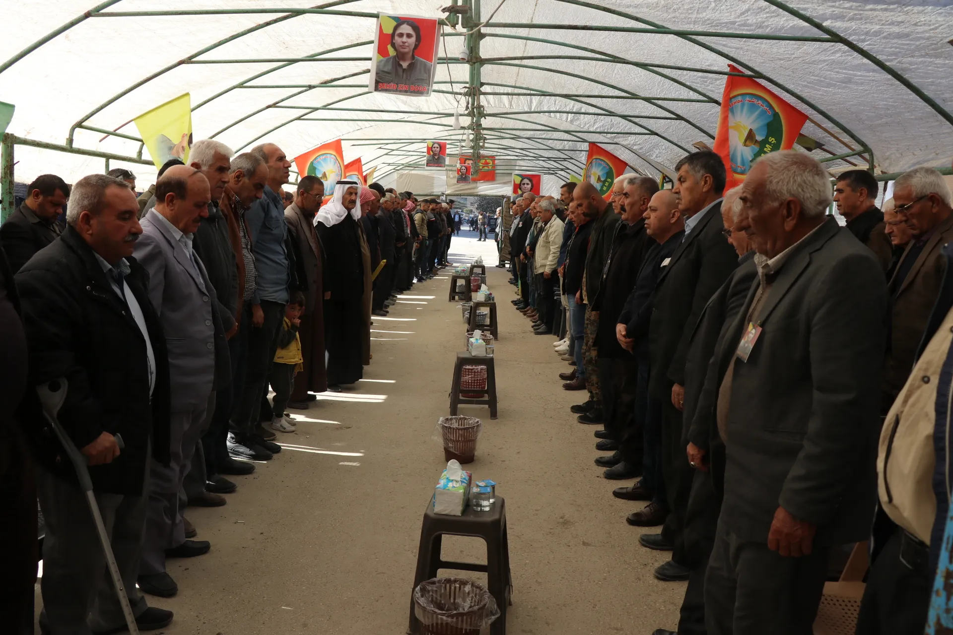 Li Qamişlo, merasîmên xiyabî ji 2 şehîdên gerîla re