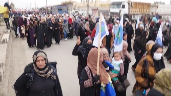 Şêniyên Reqayê li dijî êrişên dagirkeriyê derketin