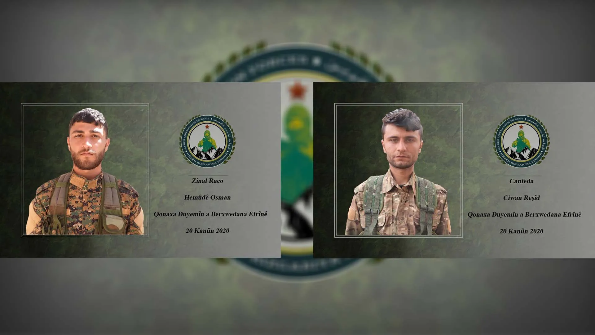 HRE’yê şehadeta 2 şervanan ragihand