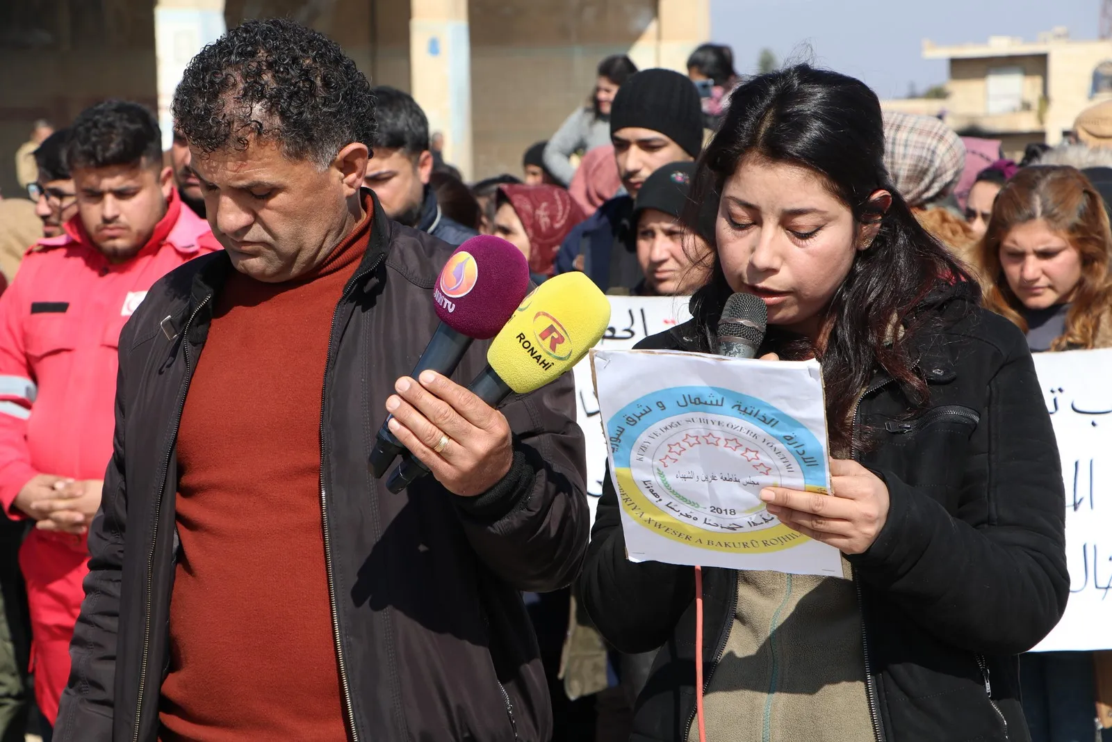 ​​​​​​​Koçberên Efrînê û xelkê Şehbayê li dijî siyasetên hikumeta Şamê derketin