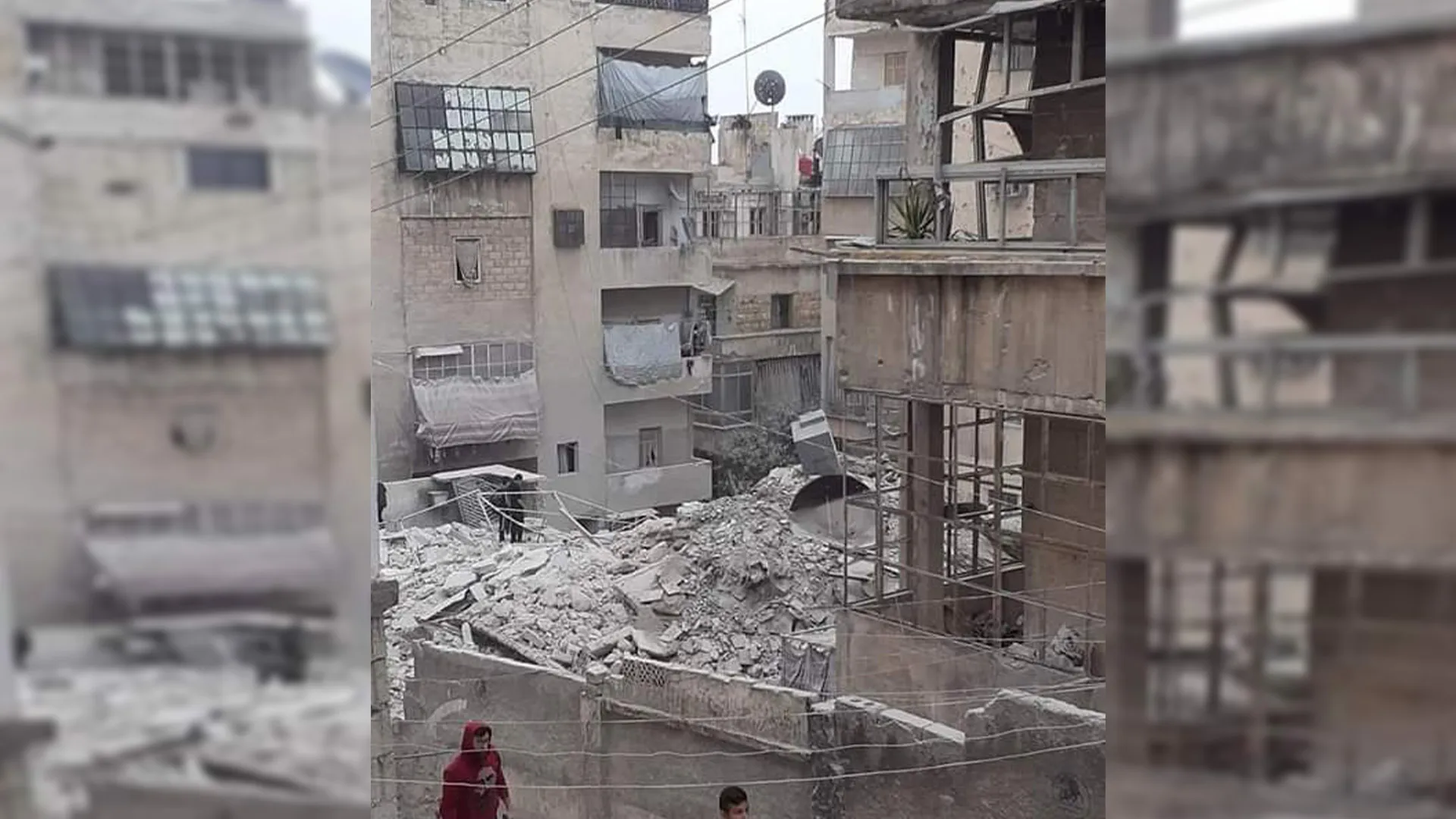 ​​​​​​​Ji ber bahozê li Helebê avahiyek hilweşiya