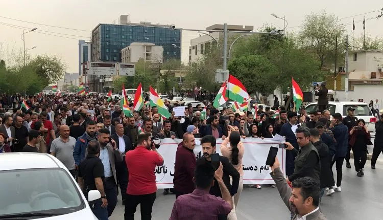 Xwepêşandana xelkê Silêmaniyê ya dijî êrişa dewleta Tirk dest pê kir