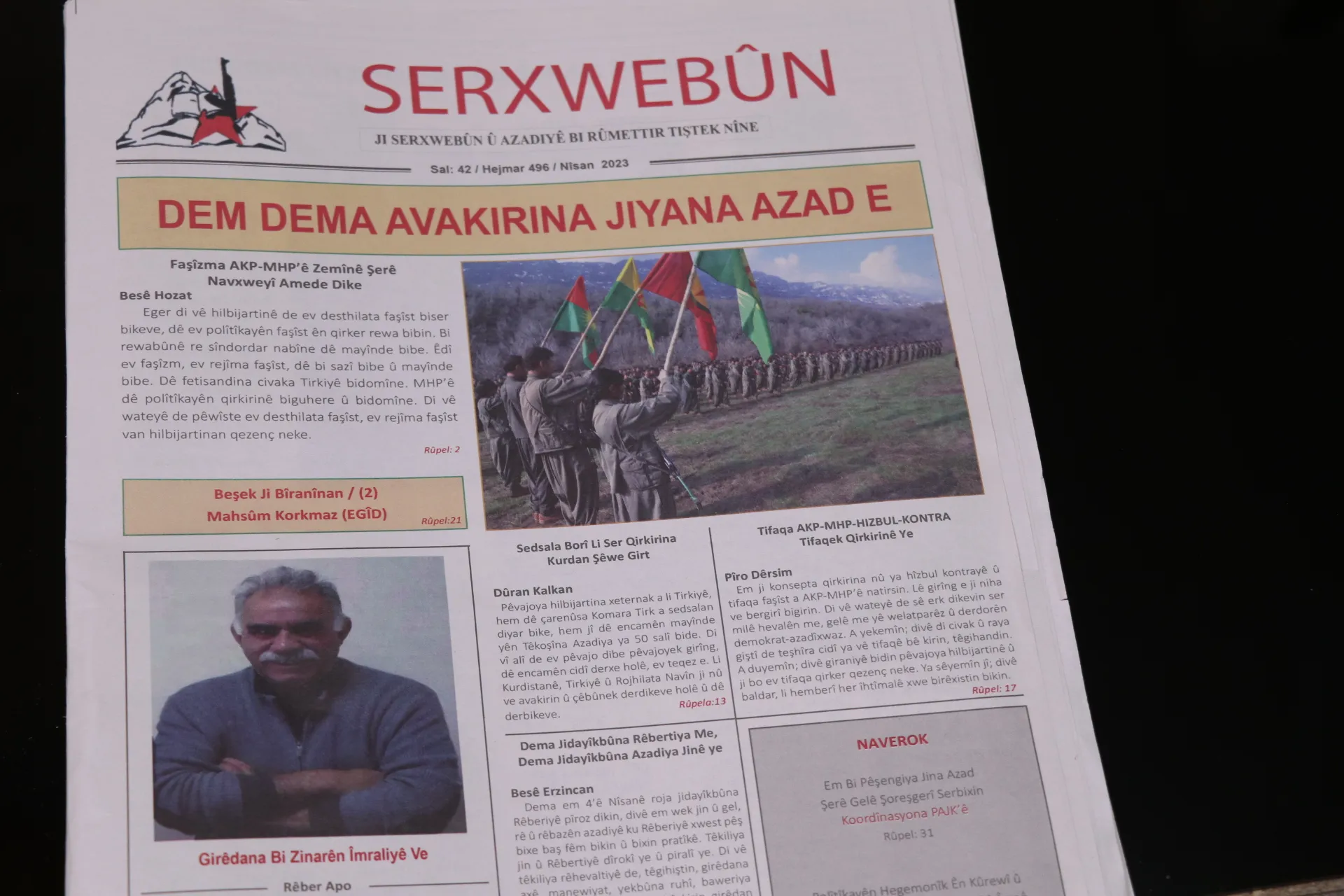Hejmara nû ya Serxwbûn a bi Kurdî derket