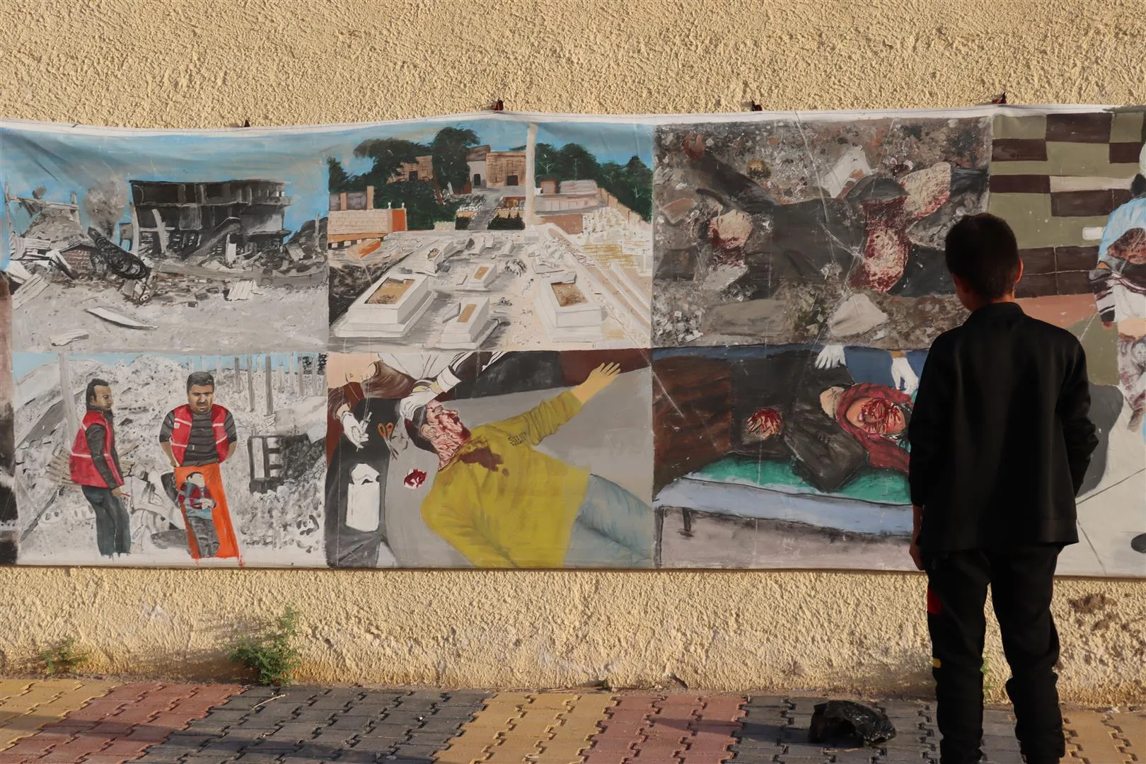 Tabloya 58 metreyî ya berxwedana Efrînê li Hesekê hate pêşandan