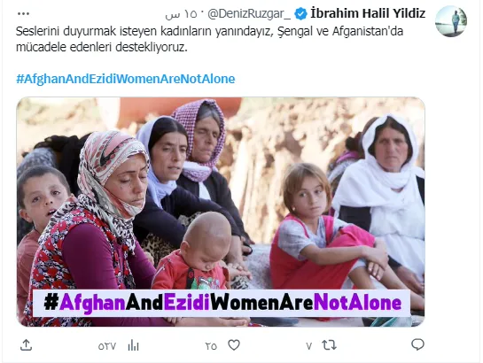 ​​​​​​​Ji bo jinên Şengal û Efganistanê kampanyaya hashtagê