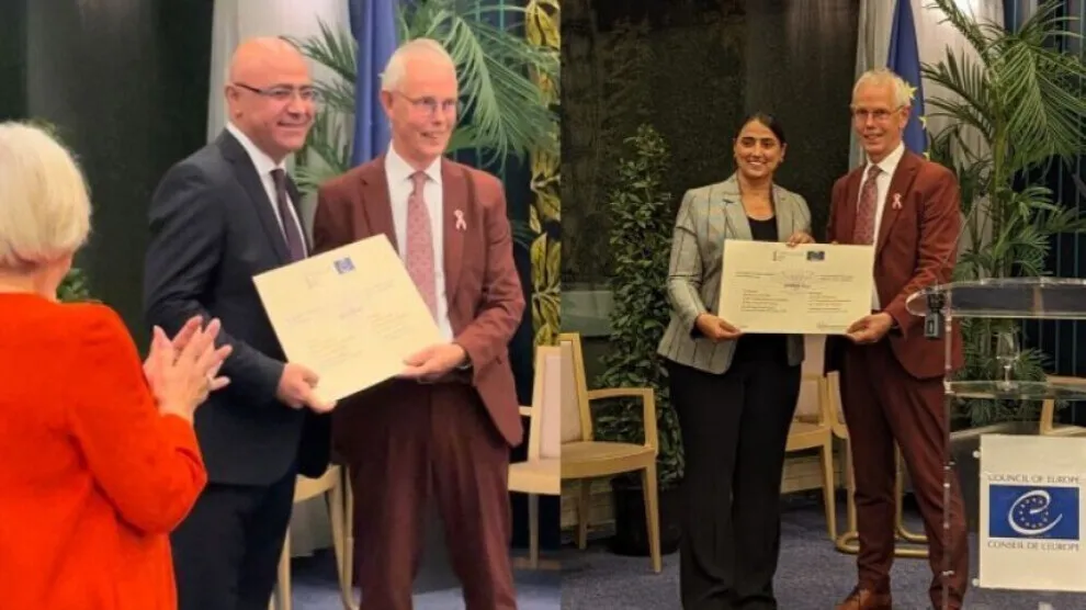 Feleknas Ûca Xelata Rûmetê ya Konseya Ewropayê wergirt
