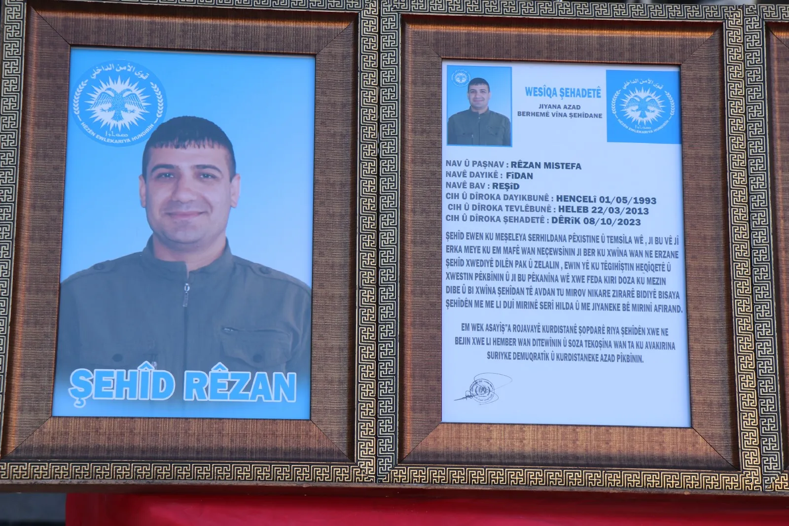 Sersaxî ji malbatên şehîd Candar û şehîd Rêzan re xwestin