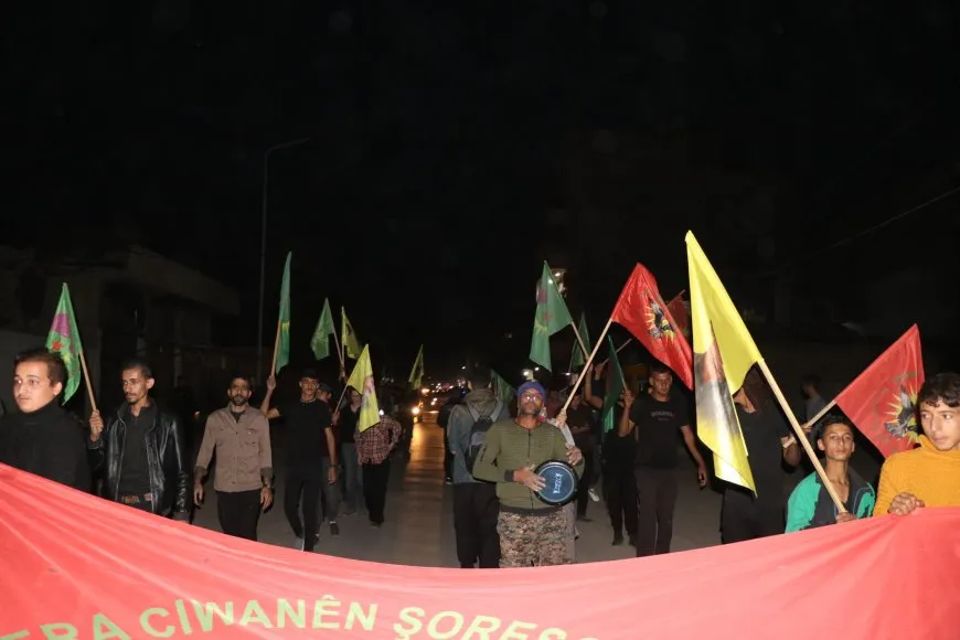 Ji bo şermezarkirina êrişa li dijî navenda ciwanên Minbicê meş hatin lidarxistin