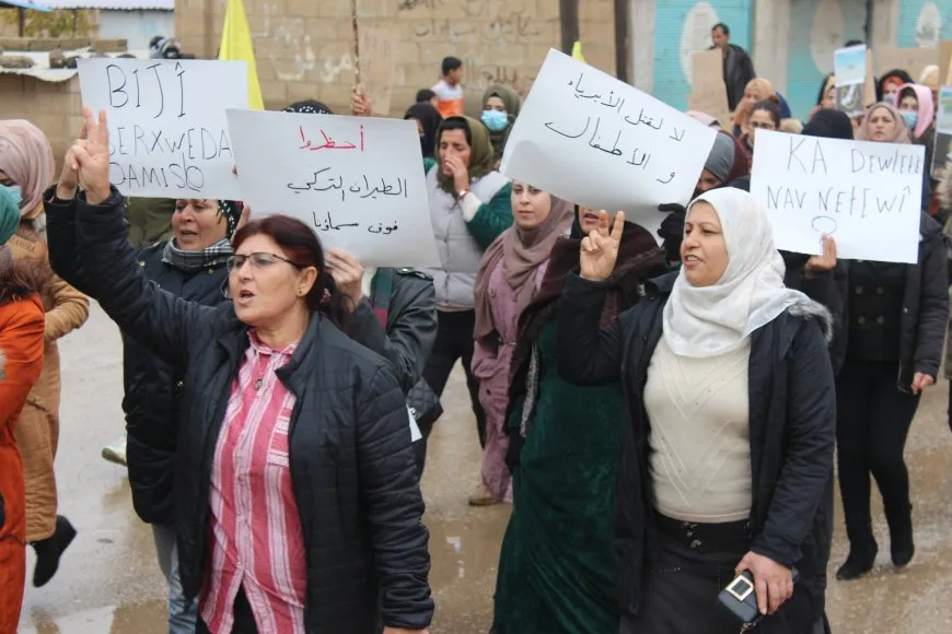 Şêniyên kantona Cizîrê li hember êrişan daketin qadan