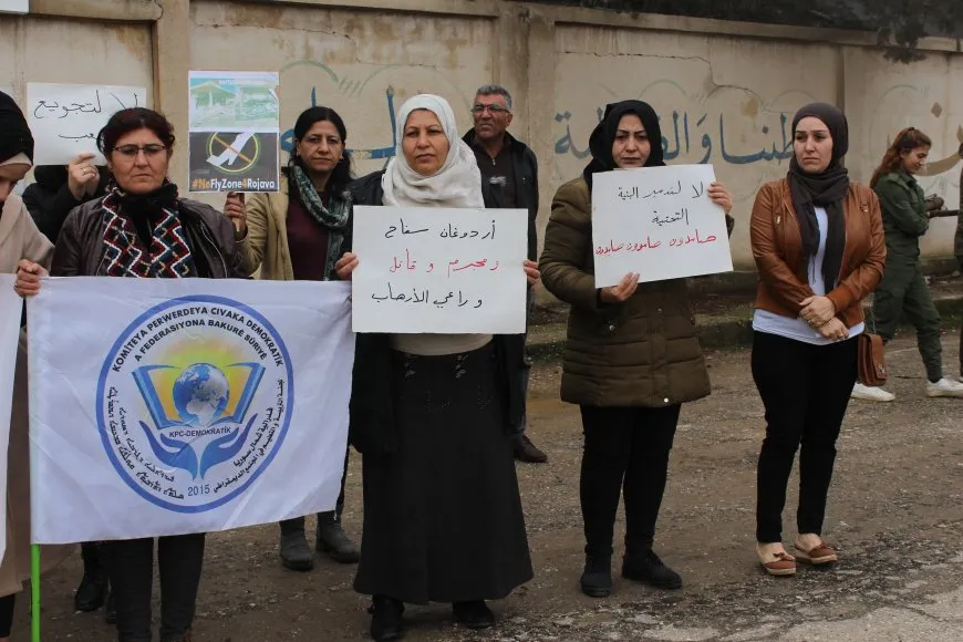 Şêniyê kantona Cizîrê êrişên dewleta Tirk şermezar kirin