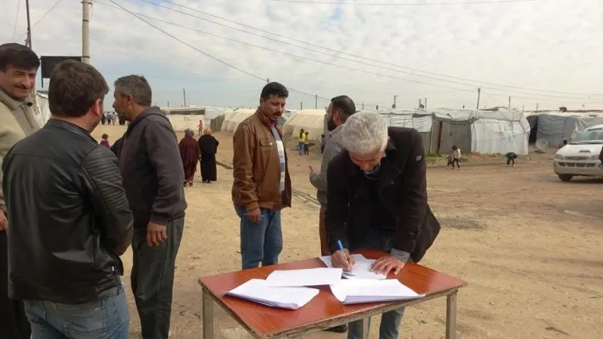 Koçberên Girê Spî ji bo azadiya Rêber Abdullah Ocalan îmzeyan didin