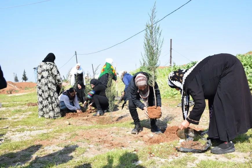 Di nava çalakiyên 8`ê Adarê de çandina daran û serdana saziyan