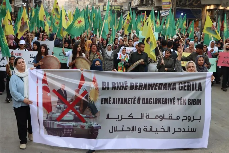 Xelkê Qamişlo li dijî êrişan meşeke girseyî li dar xist