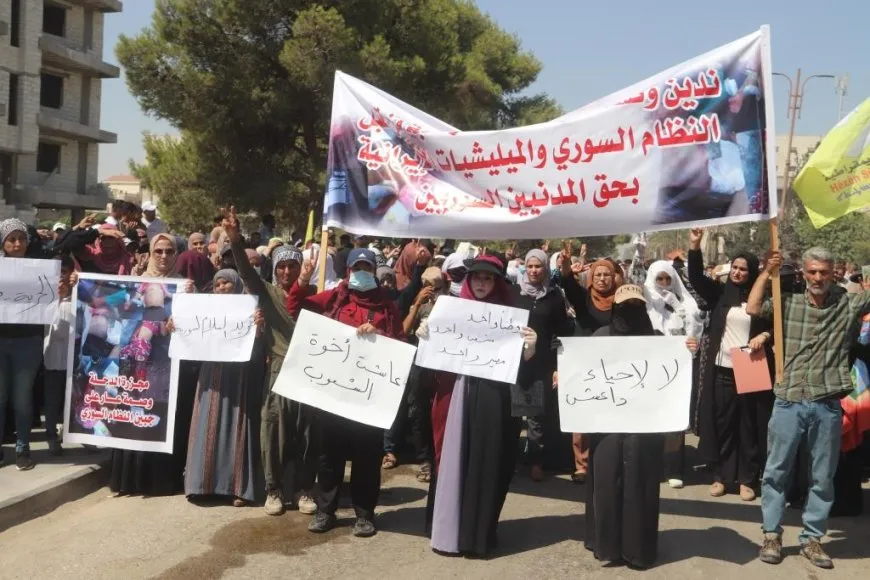 Li Reqayê meşa li dijî komkujiya hikumeta Şamê