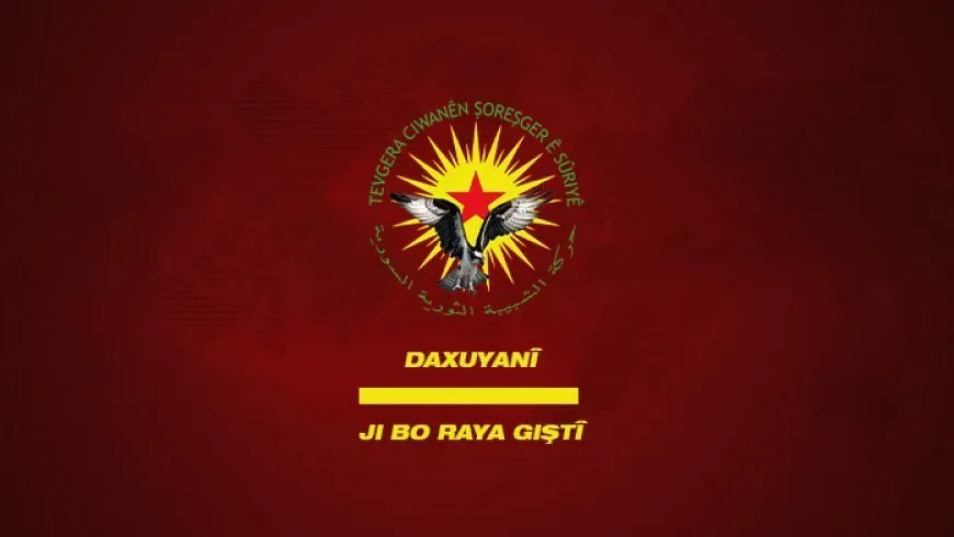 Tevgera Ciwanên Şoreşger der barê bûyera li Helebê de daxuyanî da
