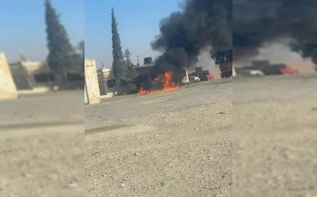 Li gundê Girik yê Kobanê erebeyek hate bombebarankirin