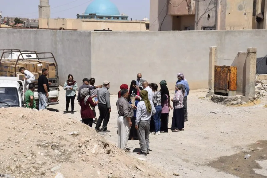 Alîkarî li koçberên Efrînê hate belavkirin