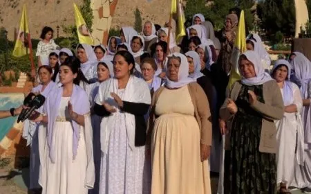 Jinên şengalê tevlî pêngava 'Em dixwazin Abdullah Ocalan bibînin' bû