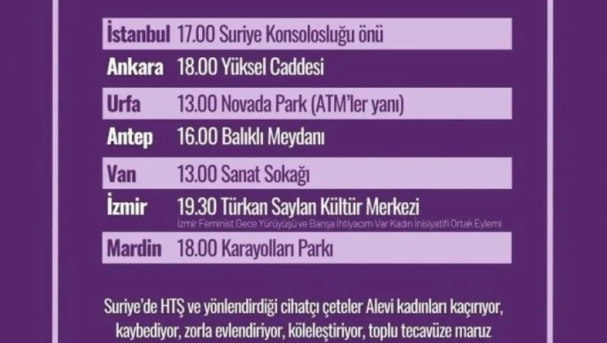 Li 7 bajaran dê revandina jinên Elewî were şermezarkirin