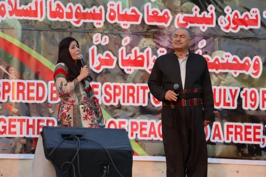 Bi deh hezaran şêniyên Kantona Firatê Şoreşa 19`ê Tîrmehê pîroz kirin