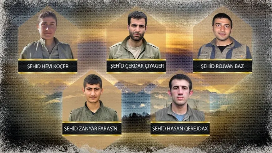 HPG-NRÇˊê nasnameyên 5 gerîlayên şehîd aşkera kirin