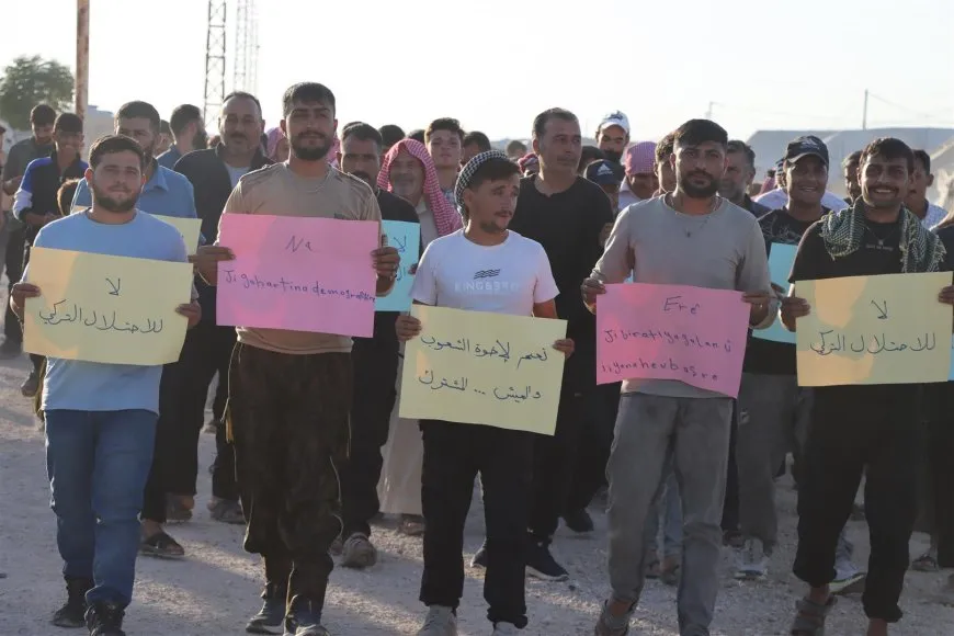Koçberên Serêkaniyê li dijî siyasetên desteserkirina malên wan rabûn
