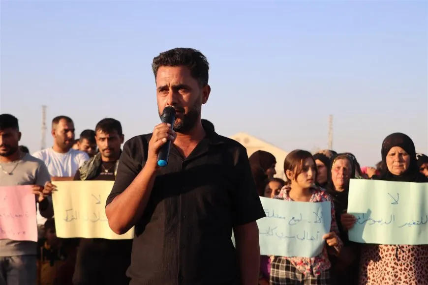 Koçberên Serêkaniyê li dijî siyasetên desteserkirina malên wan rabûn
