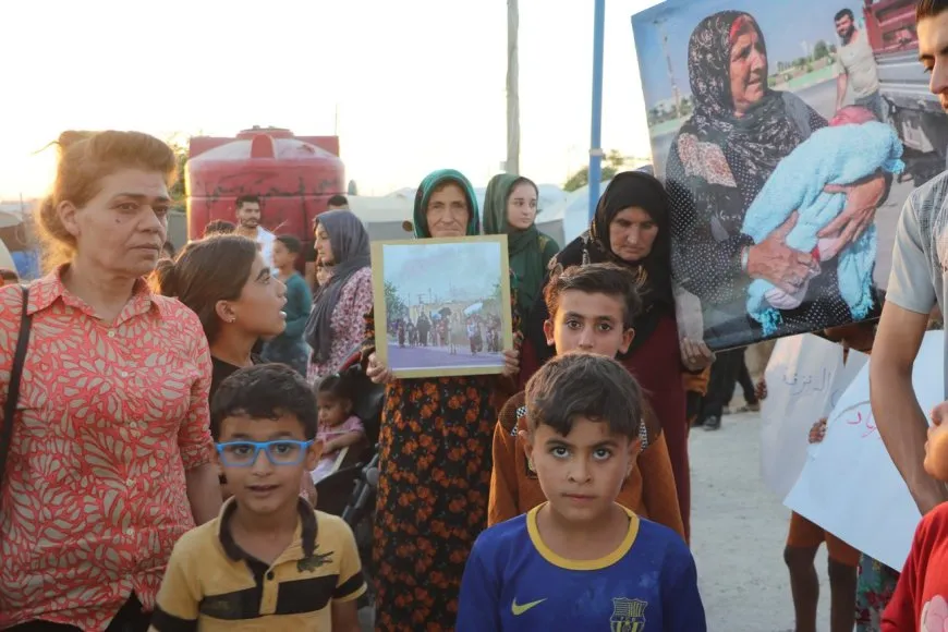 Koçberên Serêkaniyê li dijî siyasetên desteserkirina malên wan rabûn