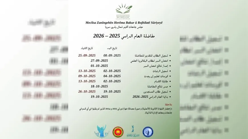 Meclisa Zanîngehên Bakur û Rojhilatê Sûriyeyê dema tomarkirinê dirêj kir