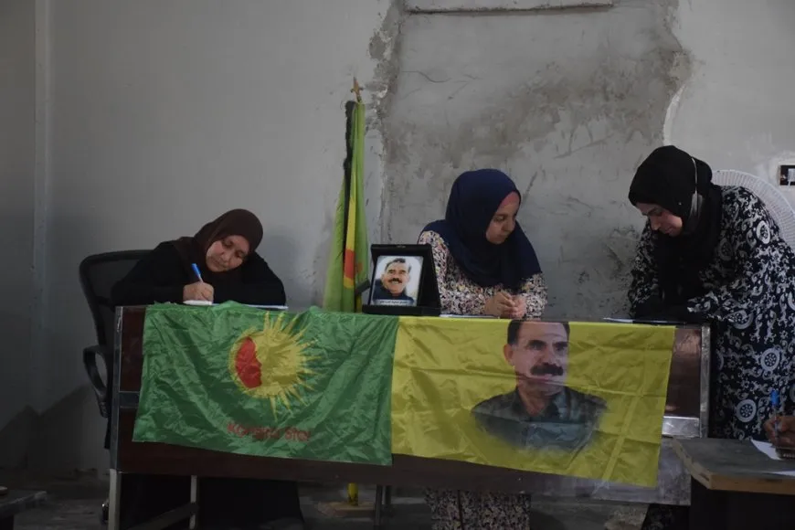 Jinên 6 bajarên kantona Cizîrê peyam ji Rêber Abdullah Ocalan re şandin
