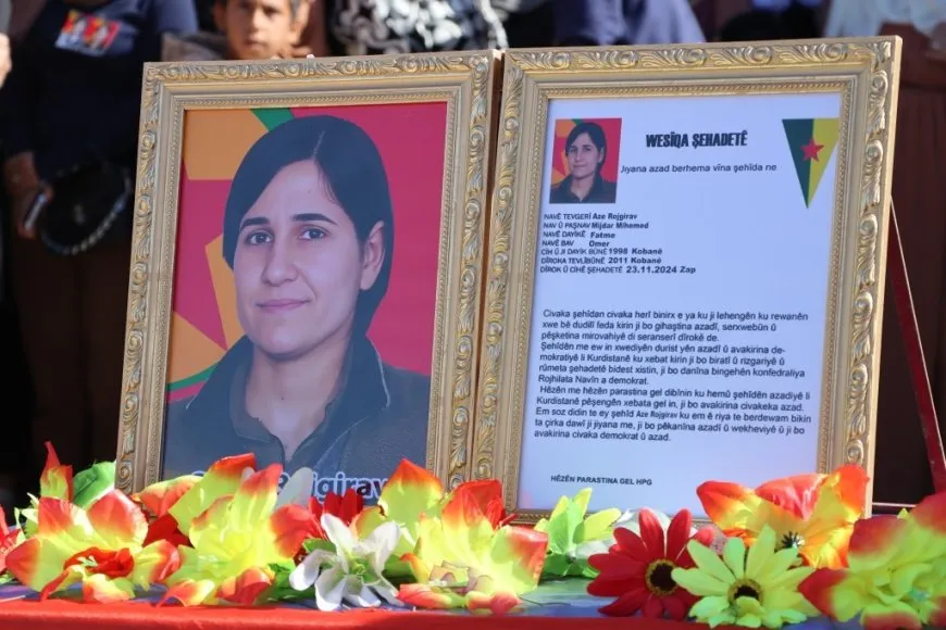 Ji bo şehîd Aze Rojgirav û Hêlîn Kobanê merasîma xiyabî hat lidarxistin